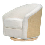 Babyletto Madison Swivel Glider - Ivory Boucle & Cane with Light Wood Base