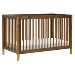 Babyletto Gelato 4-in-1 Convertible Crib with Toddler Kit - Natural Walnut & Gold Feet