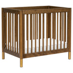 Babyletto Gelato 4-in-1 Convertible Mini Crib - Natural Walnut & Gold Feet