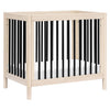 Babyletto Gelato 4-in-1 Convertible Mini Crib - Washed Natural / Black - Kid's Stuff Superstore