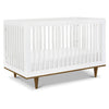 Davinci Marley 3-in-1 Convertible Crib - White Finish and Walnut Legs - Kid's Stuff Superstore