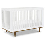 Davinci Marley 3-in-1 Convertible Crib - White Finish and Walnut Legs