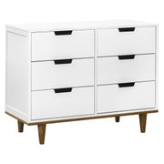 Davinci Marley 6-Drawer Double Dresser - White/Walnut - Kid's Stuff Superstore