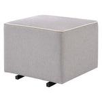 Davinci Universal Gliding Ottoman - Grey with Cream Piping