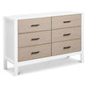 DaVinci Radley 6-Drawer Dresser - White & Coastwood