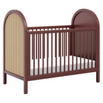 Babyletto Bondi Cane 3-in-1 Convertible Crib with Toddler Conversion Kit - Crimson with Natural Cane