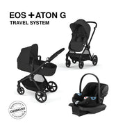 Cybex EOS 5-in-1 Travel System Stroller + Aton G Infant Car Seat - Moon Black (Black Frame)