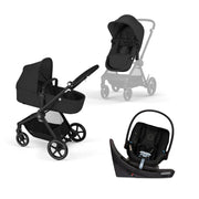 Cybex Eos and Aton G Swivel Travel System - Moon Black (Black Frame)