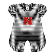 Huskers Bubble Romper Stripes