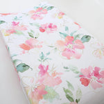 Honey Lemonade Changing Pad Cover - Pink & Gold Floral