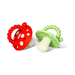 RaZ Chompy Mushroom Silicone Teether 2PK - Red & Green