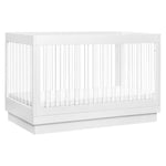 Babyletto Harlow Acrylic 3-in-1 Convertible Crib with Toddler Conversion Kit - White/Acrylic