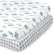 The Peanutshell Playard Sheets 2 Pack - Farmhouse Floral & Plaid - Kid's Stuff Superstore