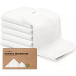 KeaBabies Deluxe Bamboo Washcloths - White