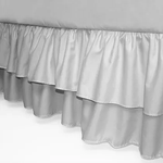 Crib Skirt - Double Ruffle Gray