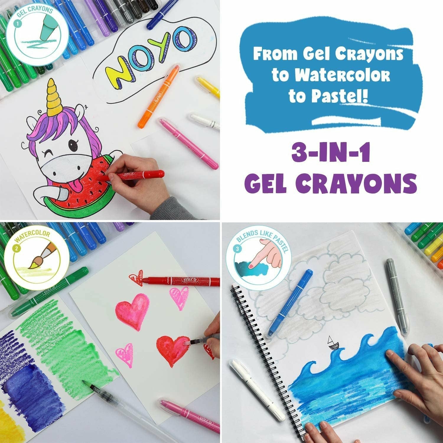 Bath Crayons for Kids Ages 4-8 | Washable Crayons | Gel Crayons for Kids Bath Toys | Toddler Crayons | Non Toxic Crayons for 1 Year Old | Bathtub