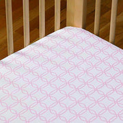 Lolli Living Fitted Crib Sheet - Pink Links Cotton Poplin - Kid's Stuff Superstore