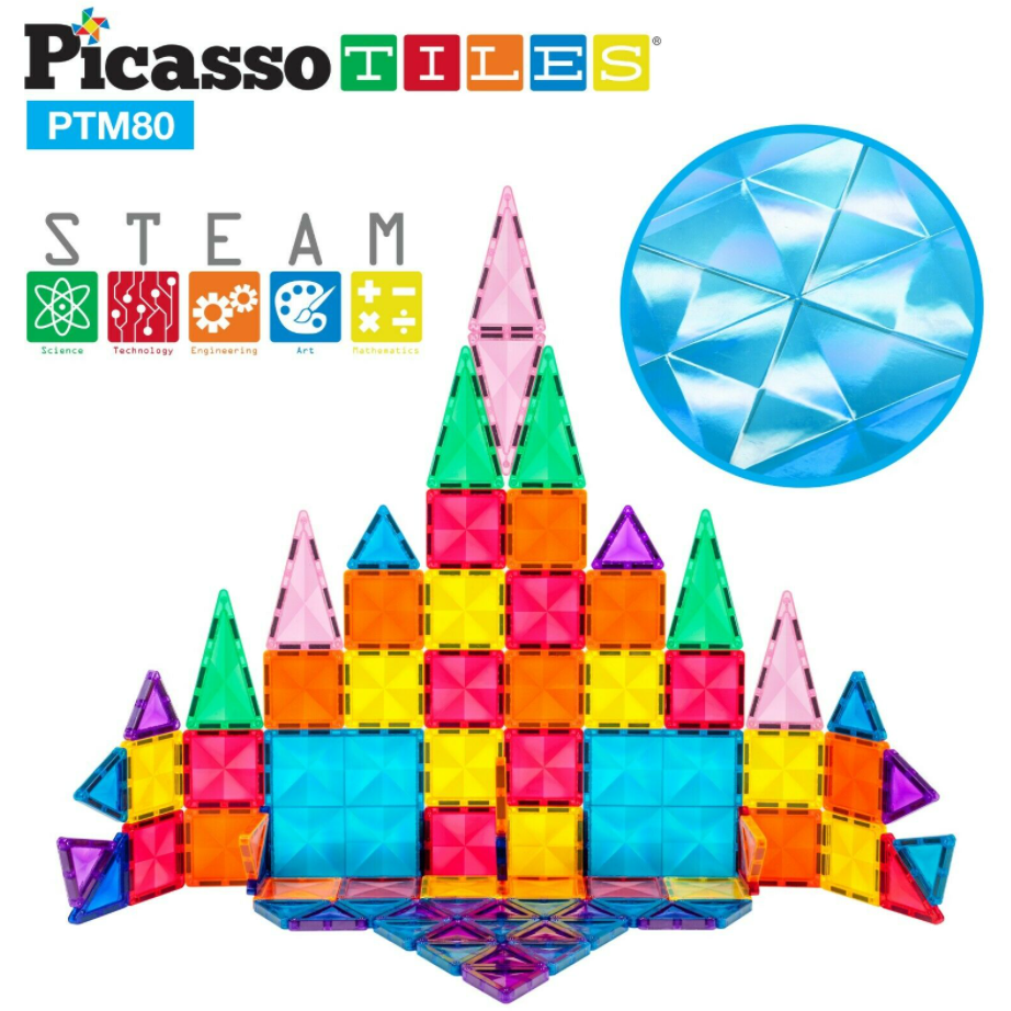 PicassoTiles 80 PC Mini Diamond Travel Size Building Block Set Kid s Stuff Superstore