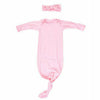 Baby Knotted Gown & Bow- Light Pink - Kid's Stuff Superstore