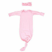 Baby Knotted Gown & Bow- Light Pink - Kid's Stuff Superstore