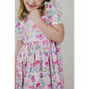 Mila & Rose Short Sleeve Ruffled Twirl Dress - Watercolor Blooms - Kid's Stuff Superstore