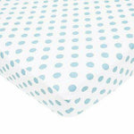 Brixy Percale Crib Sheet - White with Blue Dots