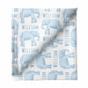 Sugar + Maple Large Stretchy Blanket - Elephant Blue - Kid's Stuff Superstore