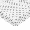 Brixy Percale Crib Sheet - White with Gray Dots - Kid's Stuff Superstore