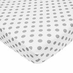 Brixy Percale Crib Sheet - White with Gray Dots