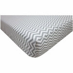 Brixy Percale Crib Sheet - Zigzag Gray
