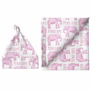 Sugar + Maple Large Blanket & Hat Set - Elephant Pink - Kid's Stuff Superstore