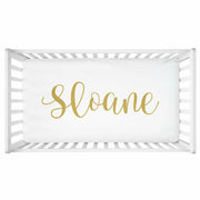 Sugar + Maple Personalized Crib Sheet - Centered Name - Kid's Stuff Superstore