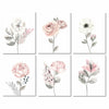 Lambs & Ivy Watercolor Floral Unframed Nursery Child Wall Art 6pc - Pink/Gray - Kid's Stuff Superstore